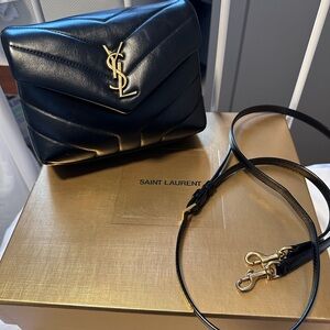 Saint Laurent Black Quilted Leather Crossbody Bag